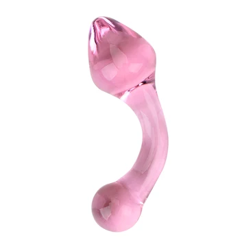 IKOKY Plug Anal de Cristal de color Rosa de Cristal Butt Plug Masaje de la Próstata Femenina Masturbación Productos para Adultos Juguetes Sexuales para Mujeres Hombres