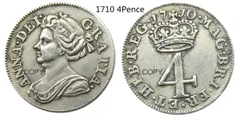 Reino unido UN Conjunto De(1710-1740) 3/4/6 Peniques 10pcs SHILLING - GEORGE BRITÁNICO de la Plata Chapado Copia de la Moneda