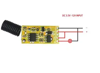 RF Interruptor de Control Remoto Sistema de Mini Pequeño Volumen DC3-5V 12V Receptor de la Gama Larga Distancia Transmisor de 300 a 3000 m 315/433MHZ