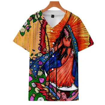 Nuestra Señora De Guadalupe Virgen María en México Mexicanos t-shirt tops 4xl harajuku camiseta de beisbol camisetas streetwear camisetas ropa