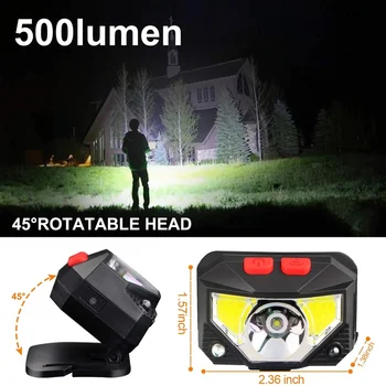 TONGDAYTECH Potente 6000Lm proyector de LED del Sensor de Movimiento de la cabeza de la lámpara LED de los faros de Camping Linterna de Cabeza de Antorcha de Luz de la Lámpara Con el USB