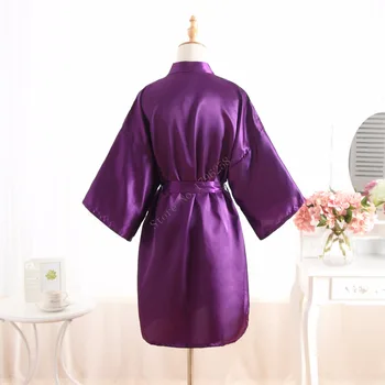 Mujeres calientes túnica de Seda Púrpura Túnicas de Raso de la Boda de Dama de honor de Novia Vestido de kimono Sólido túnica de Un tamaño ajuste S-XXL