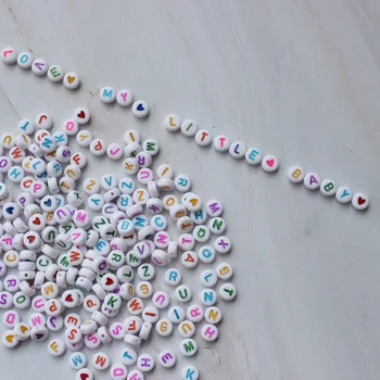 DIY Joyería Colorida Ronda Alfabeto Perlas de Acrílico de la Carta de Decisiones Cuadro de Cuentas Kit Para los Niños/la Educación de los Niños Puzz hechos a Mano