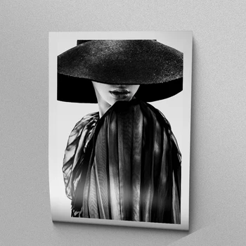 La moda Pop Chica de Cartel de la Fotografía en Blanco y Negro de Impresión de la Moda Nórdica Chica Retrato Pintura en tela, las Imágenes de la Pared del Arte de la Impresión