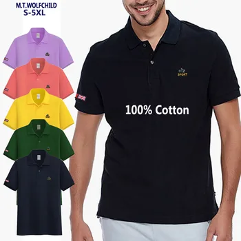Algodón de Alta Calidad de Verano con Nuevo Diseño para Hombres Camisas Camisas Casuales de Manga Corta camisetas tipo polo Homme de la Solapa de la Moda Masculina Tops XS-5XL