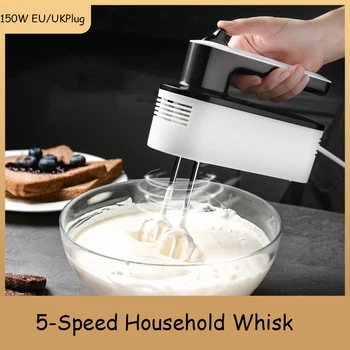 150W EU/UK Plug 5-SpeedHigh Pequeño Eléctrico Batidora de Mano de Mano de la Cocina de los Alimentos de la Masa de Licuadora Para la Crema y Pastel