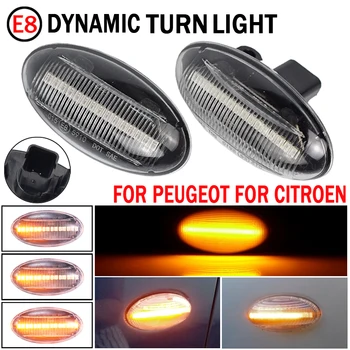 Para Peugeot 307 206 407 107 607 1007 Citroen C1 C2 C3 C5 C6 LED Dinámica Lado Marcador de Señal de Giro Luz Secuencial Intermitente