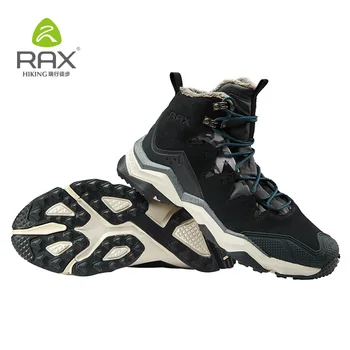 RAX Botas de los Hombres Impermeables de Invierno Botas de Nieve de Piel forro Ligero de Zapatos de Trekking Caliente al aire libre Zapatillas de deporte de Montaña Botas de los Hombres