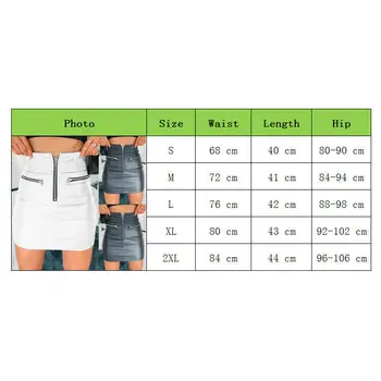2020 para Mujer de la Moda de Cuero de la PU de la Cremallera de la Falda de las Señoras de Sólidos de Alta Cintura Lápiz Bodycon Mini Falda Corta Parte Streewear