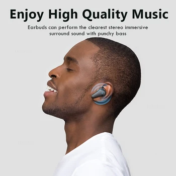 Miest Bluetooth Auriculares 9D Sonido Inalámbrico de Auriculares Mini Touch Control de los Deportes de la prenda Impermeable Auriculares Auriculares Con Micrófono