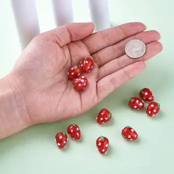 100pcs 16x11mm Fresa Perlas de Murano hechos a Mano de Perlas de 3D Suelta Perlas para los Pendientes del Collar de la Pulsera de DIY Accesorios de la Joyería