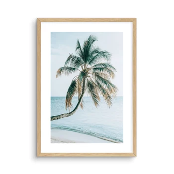 Maldivas Árbol de Palma de Coco Mar de la Playa de Arte de la Pared de la Lona de Pintura Nórdica Posters y Impresiones de Imágenes de la Pared para Vivir Decoración de la Habitación