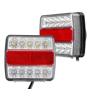 2X Caravana Magnético de 15 LED de Remolque luces de Cola Traseras Indicador de Freno de Reflector de la Placa con el Número de Luces de la Lámpara del Imán