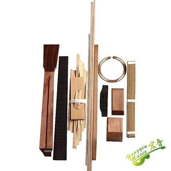41 pulgadas Cutaway guitarra sola guitarra de madera material conjunto de accesorios de khaya de madera maciza lado posterior de la tapa de Abeto, tablero de madera maciza