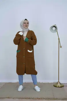 La Moda de las mujeres de Manga Larga Chaqueta de Algodón de Color Musulmán, Turquía, Dubai chaqueta de punto de manga calurosa de Verano, ropa Casual de Invierno 2020