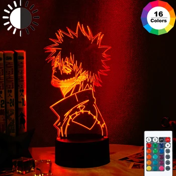 Acrílico 3d Lámpara de Anime de Mi Héroe de la Academia Dabi Luz del Led para el Dormitorio Decoración Fresca Manga de Regalo para Él Rgb Colorido de la Luz de la Noche Dabi