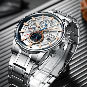El nuevo CURREN de lujo de gama alta de la marca de moda de cuarzo de los hombres reloj cronógrafo impermeable negocio de relojes Relogio Masculino