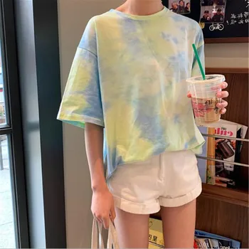 Venta caliente de las Mujeres T camisetas de Moda de Impresión de Manga Corta O Cuello de la camiseta Mujer Casual Suelta la camiseta de las Mujeres