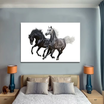 Pentium caballo de la pintura decorativa moderna minimalista de los animales de estudio sala de estar de la mesilla de pintura en tela, pintura