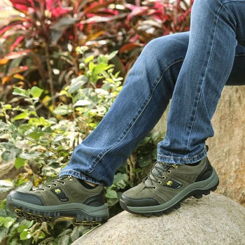 Impermeable al aire libre Senderismo Zapatos para Hombres Transpirable Antideslizante Casual Zapatos de Deporte de los Hombres de Trekking Turismo Zapatillas de deporte de Trabajo de los Zapatos de Escalada