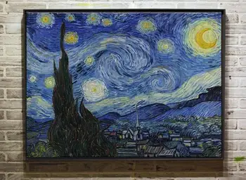 El Stary noche una pintura Al óleo de vincent Van Gogh Pintura al óleo cuadro pintado a mano sobre lienzo M-004
