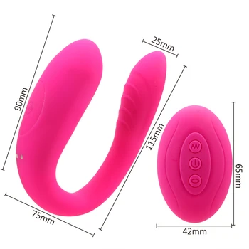 G-spot Vibrador en Forma de U de Interior Juguetes Sexuales para la Pareja, Chupando Vibrador de Clítoris Vagina Estimulador Vibrador de Pareja Compartir