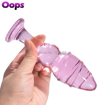 Vaso de cristal Butt Plug para las Mujeres de los Hombres de Pyrex Consolador Anal Beads Masculino Pene Falso Masturbación Estimular Eróticas para Adultos Productos