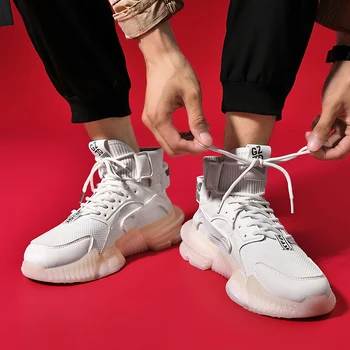 Hombres peso ligero cuchilla zapatillas a prueba de golpes de malla transpirable zapatos deportivos aumento de caminar zapatillas Zapatos Hombre nuevo