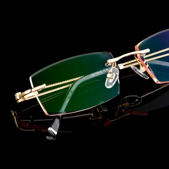 Diamante de Anteojos en el Marco de los Hombres Gafas sin Montura Hombre Tinte MR-8 de Lentes Sin marco de la Moda de Gafas