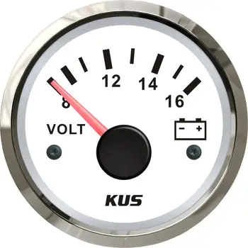 Nueva KUS Nuevos 52 mm Tipo de Puntero Voltímetros de Sintonía 8-16VDC Medidores de Voltaje Voltios Metros de la Pantalla LCD Impermeable para Auto Barco Camión