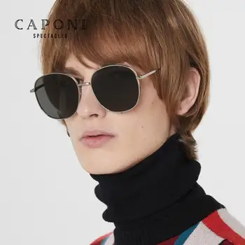CAPONI 2020 Corea del Diseño de la Marca de las Mujeres Suave Polarizado Gafas de sol de la Vendimia del Metal de los Hombres gafas de Sol Retro de las Gafas de BLING GM31323