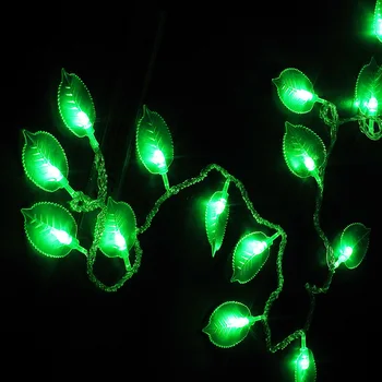 Navidad, decoración para el jardín al aire libre de la prenda impermeable LED de las luces brillantes de las hojas de cadena de luz de las luciérnagas Decorativos ,de 10 m de largo