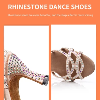 Las mujeres de diamantes de imitación de Baile latino Zapatos de Tango de Salón de Baile Zapatos de los Niños Latinos de la Salsa, la Bachata Baile zapatos de Mujer zapatos de tacón personalizado