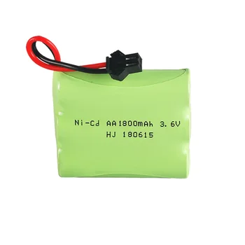 3.6 V 1800mah Ni-CD AA de la Batería 3.6 v NICD batería para RC Coche de juguete modelo de Barco de RC juguetes de la Batería SM/Tamiya/JST/EL-Enchufe 2P