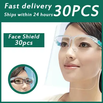 30PCS Unisex de Plástico Transparente protector de Cara Completo Anti Niebla Cocina Máscara Anti-Aceite a Prueba de Salpicaduras Gafas de Seguridad Protección de la Guardia