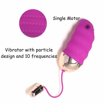 LOAEY Negro Púrpura USB Recargable 10 velocidades Control Remoto Inalámbrico Vibrante Sexo Amor Huevos Vibrador Juguetes Sexuales Para Mujeres