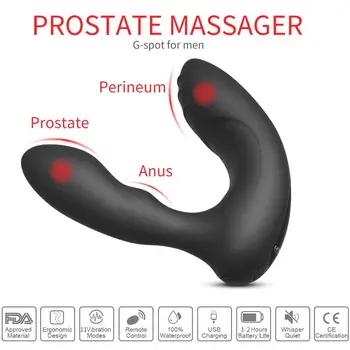 La Próstata masculina Masajeador Vibrador Hombre Butt Plug Plug Anal Vibrador Consolador Buttplug de Adultos a distancia Inalámbrico Erótica, Juguetes Sexuales para Hombres