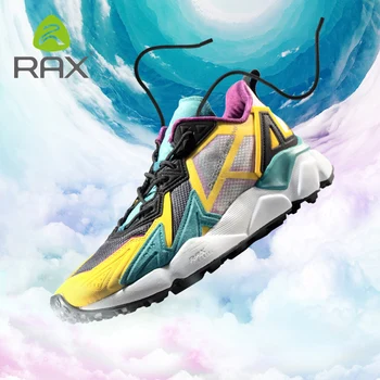 RAX los Hombres Zapatos Nuevos de Marca de las Mujeres Zapatos de Deporte Transpirable Suela de Aire de Malla de Encaje-up al aire libre de Alta Calidad Calzado Entrenador de la Zapatilla de deporte