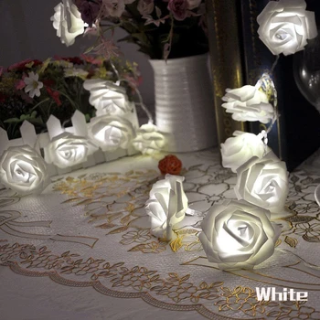 Garland 20pcs/set de Rosa Flor de Hadas luces decorativas de la cadena de luces-guirlande lumineuse LED de Jardín Decoración del Partido